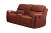 Picture of HARRY Air Leather Manual Reclining Sofa Range with Console and Storage (Orange)