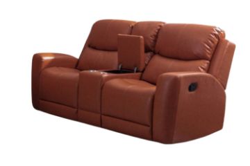 Picture of HARRY 2-Seater Air Leather Manual Reclining Sofa with Cup Holders and Storage