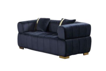 Picture of VEGAS 2 Seater Chesterfield Velvet Sofa (Black)
