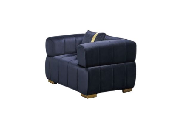 Picture of VEGAS Chesterfield Velvet  Sofa (Black)  - 1 Seater
