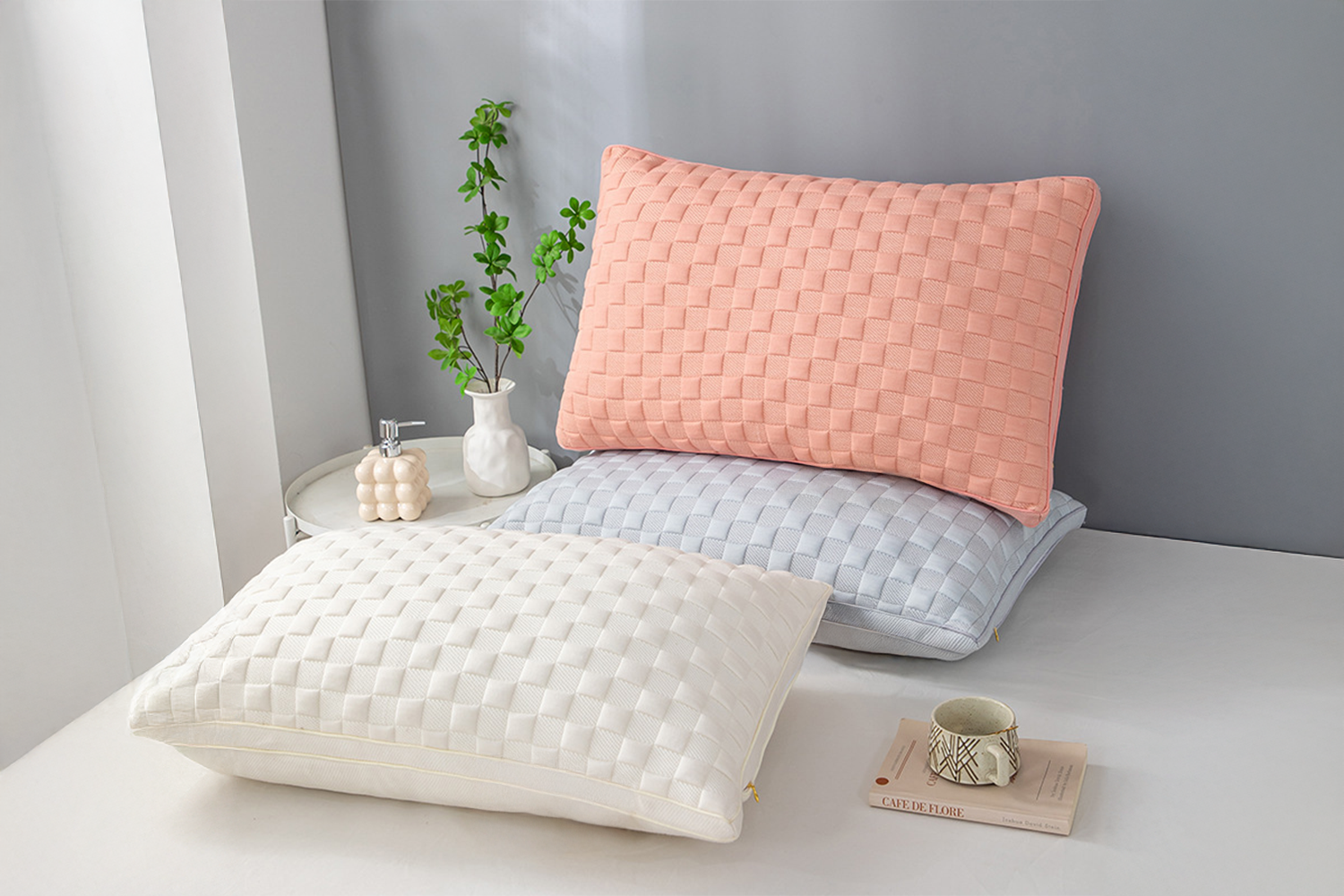 PICCOLO Knitted Cloudpatterned Small Grid Microfibre 3D Pillow