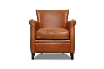 Picture of ALANA 100% Genuine Silky Aniline Leather Club 1 Seater Sofa/Armchair/Sofa Chair 