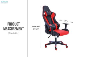 Picture of RAIDERS Swivel Gaming Chair (Red with Black)