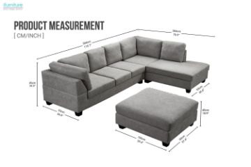 Picture of LIBERTY PREMIUM Sectional Sofa with Ottoman (Light Grey) 