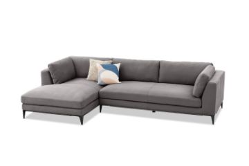 Picture of AMELIE Memory Foam Chaise Facing Left Sectional Sofa (Dark Grey)