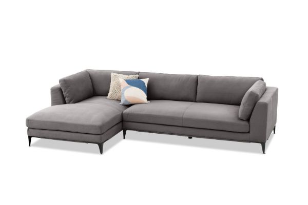 Picture of AMELIE Memory Foam Chaise Facing Left Sectional Sofa (Dark Grey)