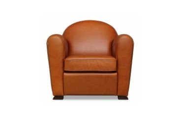 Picture of BOURBON 100% Genuine Silky Aniline Leather Club/Cigar 1 Seater Sofa/Armchair/Sofa Chair  