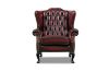 Picture of WILLIFORD 100% Genuine Leather Chesterfield High Back Wing Armchair/Sofa Chair (Maroon)