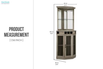 Picture of HAAKEN Corner Bar Buffet & Hutch (Grey)