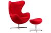 Picture of EGG Chair Replica *Fiber Glass & Wool - Chair and Ottoman in Red color
