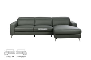 Picture of [FLOOR MODEL CLEARANCE] CHERADI Sectional Sofa in 100% Top Grain Leather - Chaise Facing Right