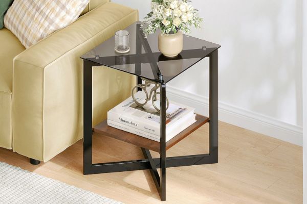 Picture of ATMOS Black Glass Top Side Table