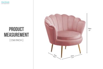 Picture of EVELYN Curved Flared Accent Velvet Chair (Pink)