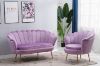 Picture of EVELYN Curved Flared Accent Velvet Chair (Violet/Purple)