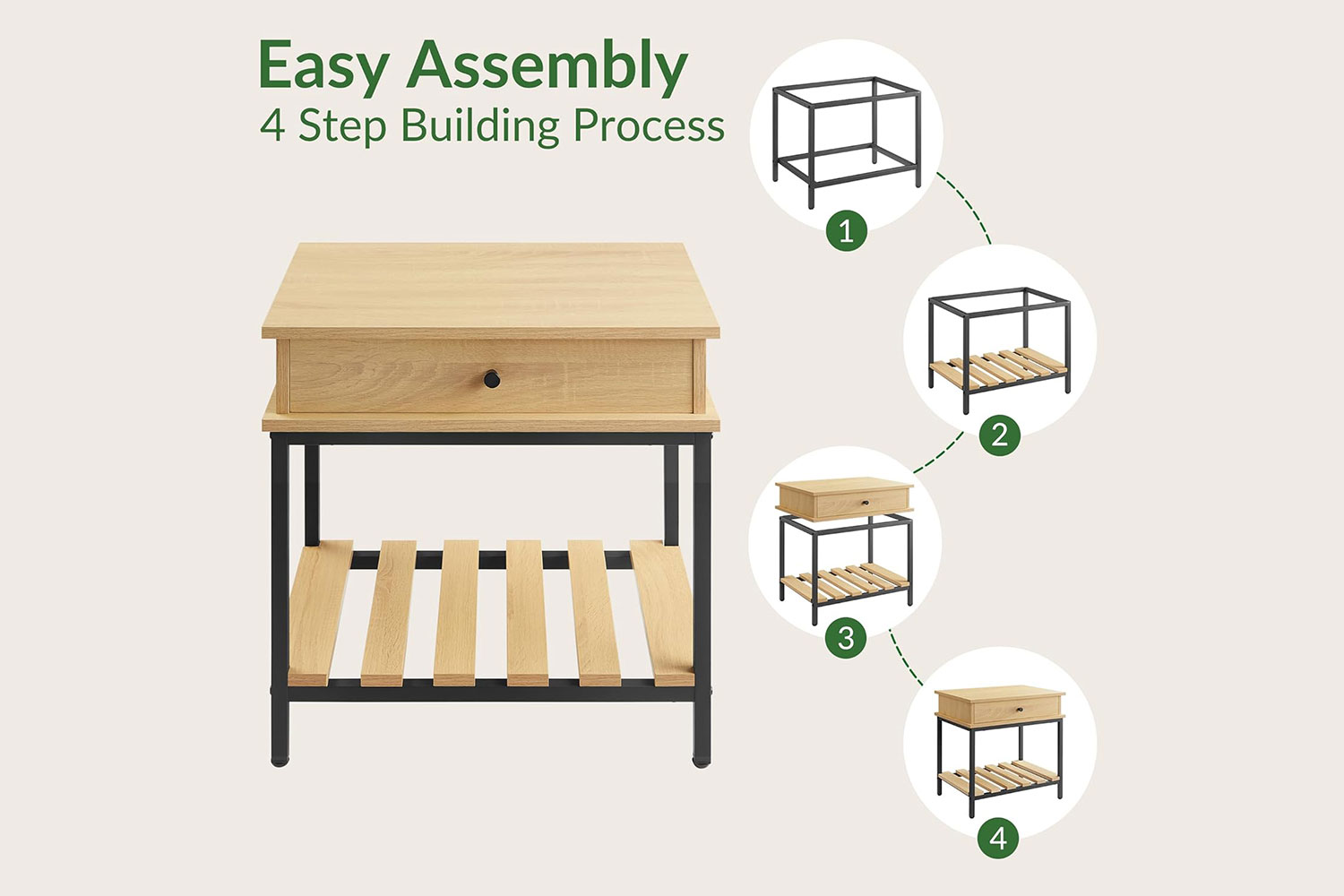 MANZA 1-Drawer End Table