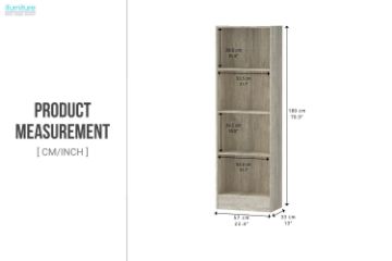 Picture of MOOK 180x57cm 4-Tier Bookshelf