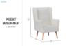 Picture of MOSSMAN Teddy Fabric Armchair/Sofa Lounge Chair with Natural Wood Legs (Creamy White)