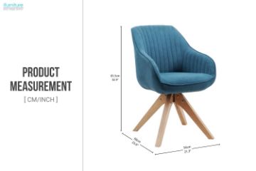 Picture of VENETIAN 360° Swivel Fabric Arm Chair (Blue) - 2 Chairs in 1 Carton