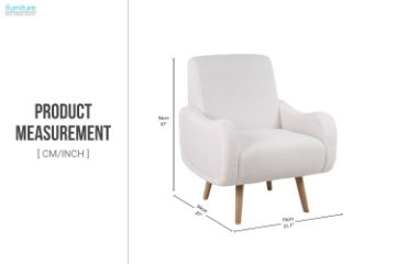 Picture of CLOUDTOP Teddy Fabric Lounge Chair (White)