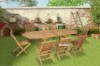 Picture of BALI 9PC Solid Teak Oval Dining Set - (1.6M - 2.4M Extendable Table + 8 Chairs)
