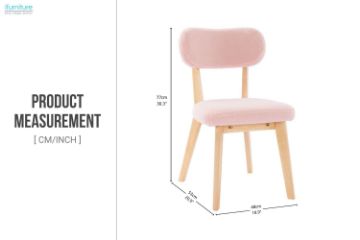 Picture of TALIA Teddy Fabric Dining Chair (Pink)
