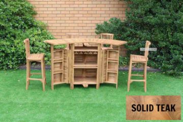 Picture of BALI 5PC Extendable Solid Teak Wood Outdoor Bar Set