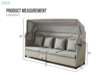 Picture of COSTA Adjustable Outdoor Lounge Day Bed with Canopy