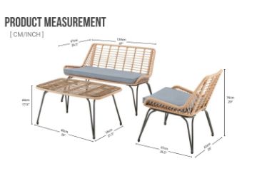 Picture of BARACOA 4PC Outdoor Lounge Set with Coffee Table