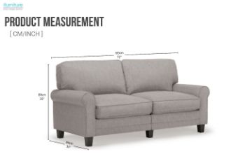 Picture of ORIANA 3 Seater Fabric Sofa (Light Grey) 