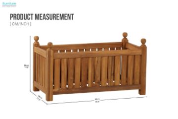 Picture of BALI Outdoor Solid Teak Double Flower Box (90x44x50cm)