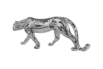 Picture of GEKO Large Silver Leopard Ornament Home Decoration (95cmx39cm )