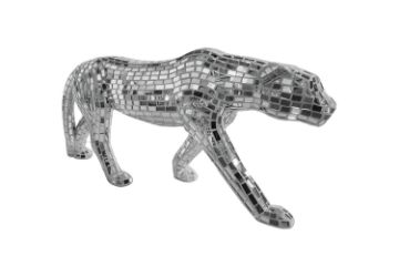 Picture of GEKO Large Silver Leopard Ornament Home Decoration (95cmx39cm )