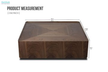 Picture of SKARA Genuine Walnut Veneer Square Coffee Table