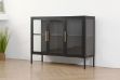Picture of STARK Steel Frame 90x120cm 3-Door Transparent Glass Display Cabinet (Black)