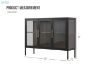 Picture of STARK Steel Frame 90x120cm 3-Door Transparent Glass Display Cabinet (Black)
