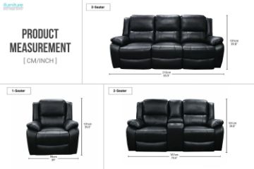 Picture of ALTO Air Leather Reclining Sofa Range (Cup Holder & Storage)