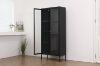 Picture of STARK Steel Frame 180x80cm 2-Door Transparent Glass Display Cabinet (Black)