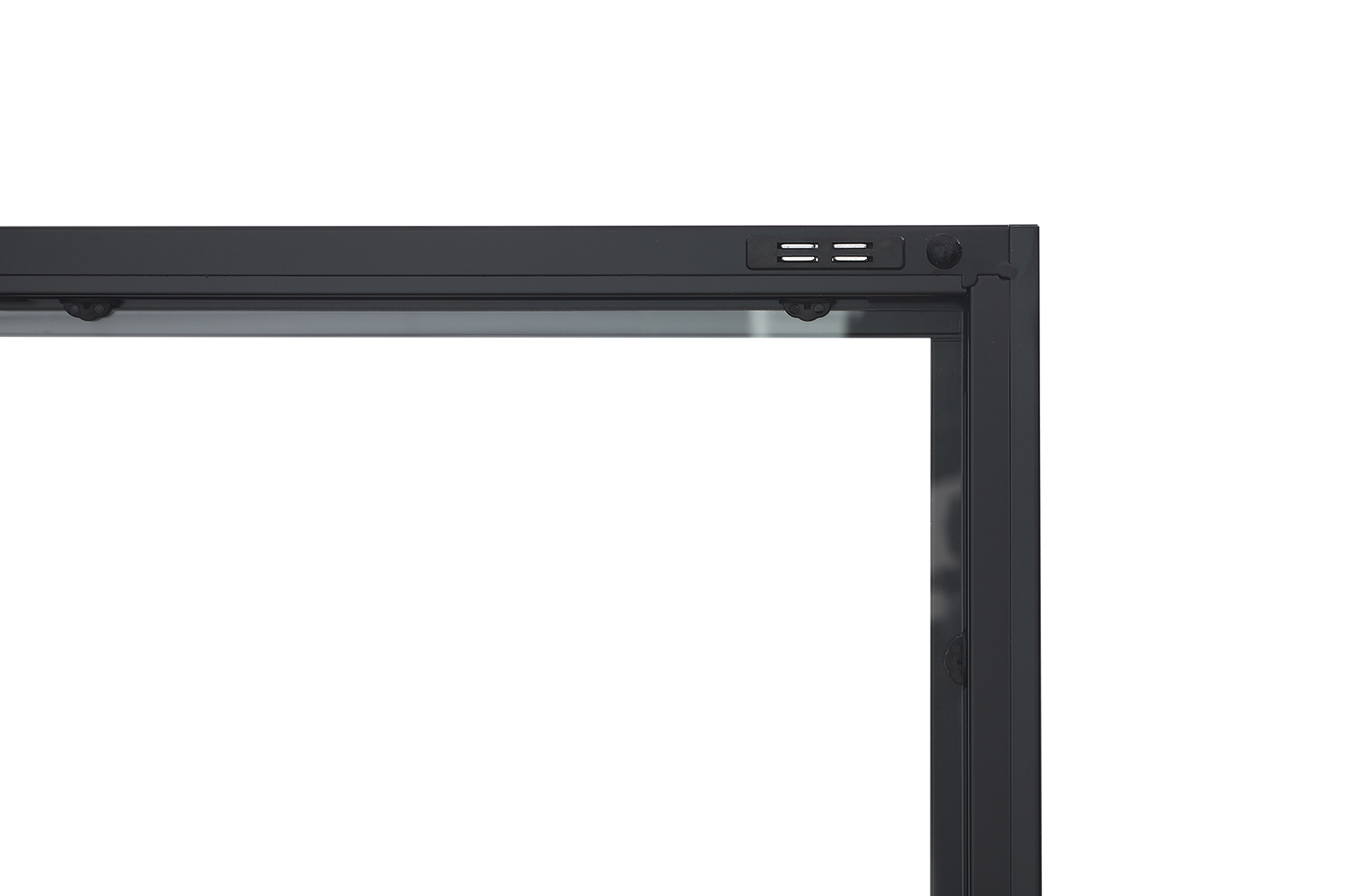 STARK Steel Frame 180x80cm 2-Door Transparent Glass Display Cabinet (Black)