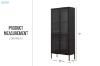 Picture of STARK Steel Frame 180x80cm 2-Door Transparent Glass Display Cabinet (Black)