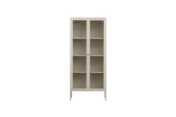 Picture of STARK Steel Frame 180x80cm 2-Door Transparent Glass Display Cabinet (Cream)