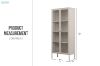 Picture of STARK Steel Frame 180x80cm 2-Door Transparent Glass Display Cabinet (Cream)