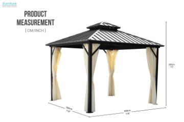 Picture of BROOME 3Mx3M Double Roof Gazebo with Aluminium Stakes