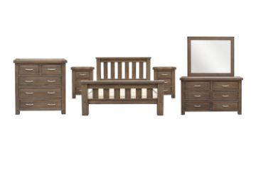 Picture of WESTMINSTER 4PC/5PC/6PC Solid Oak Bedroom Combo in Queen/King/Super King Size (Walnut)