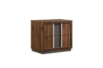 Picture of [FLOOR MODEL CLEARANCE] SANDRA Bedside Table (Walnut Colour)