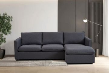Picture of BENDON Fabric Sectional Chaise Facing Right Sofa (Dark Grey) - Water Resistant 