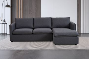 Picture of BENDON Fabric Sectional Chaise Facing Right Sofa (Dark Grey) - Water Resistant 