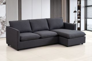 Picture of BENDON Fabric Sectional Sofa (Dark Grey)  - Chaise Facing Right