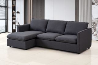 Picture of BENDON Fabric Sectional Sofa (Dark Grey) - Chaise Facing Left