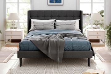 Picture of SONOMA Fabric Bed Frame (Dark Grey) - Double Size