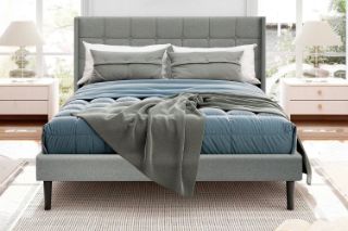 Picture of SONOMA Fabric Bed Frame (Light Grey) - Double Size